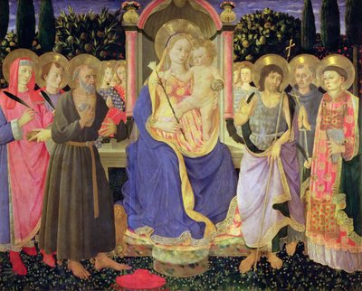 Madonna and Child Enthroned with Saints by Master of the Buckingham Palace Madonna